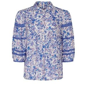 ba&sh Blue Floral Blouse